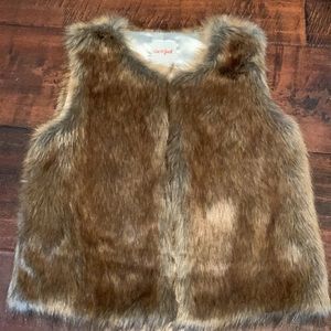 Cat & Jack Faux Fur Vest Girls L 10/12